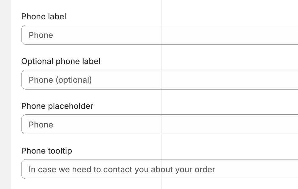 Edit the phone labels